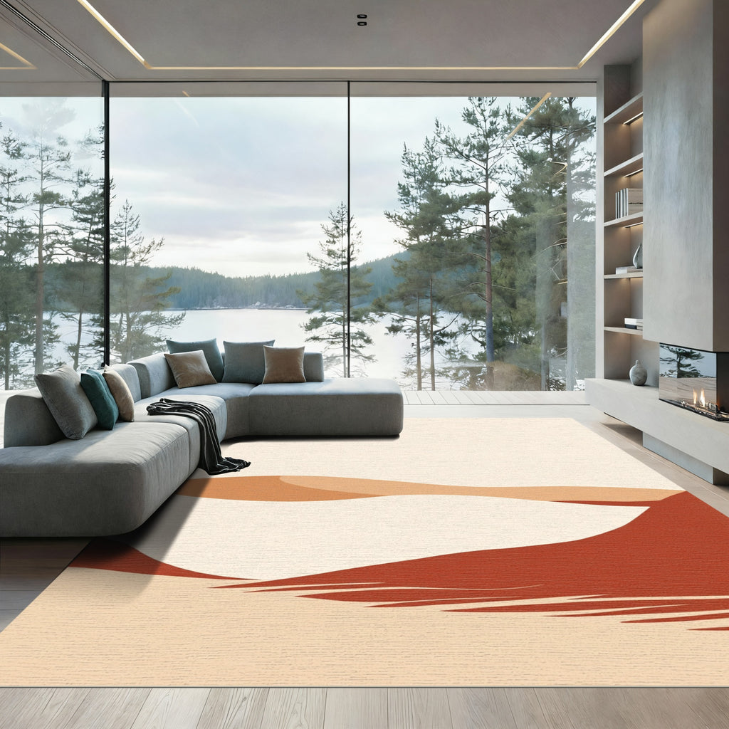 Terracotta Sand Dune Abstract Landscape Rug