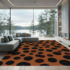 Rustic Brown Black Polka Dot Compositions Rug