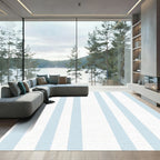 Light Blue Vertical Stripe Rug
