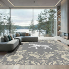 Ornate Floral Border Tiger Rug