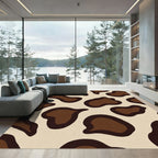 Brown Beige Animal Print Spots Rug