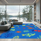 Bright Coral Fish and Seaweed Rug