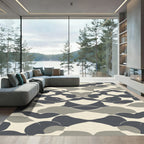 Modern Neutral Organic Wave Rug