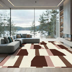 Terracotta Abstract Geometric Blocks Rug