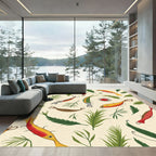 Vibrant Fish And Green Foliage Collection Rug
