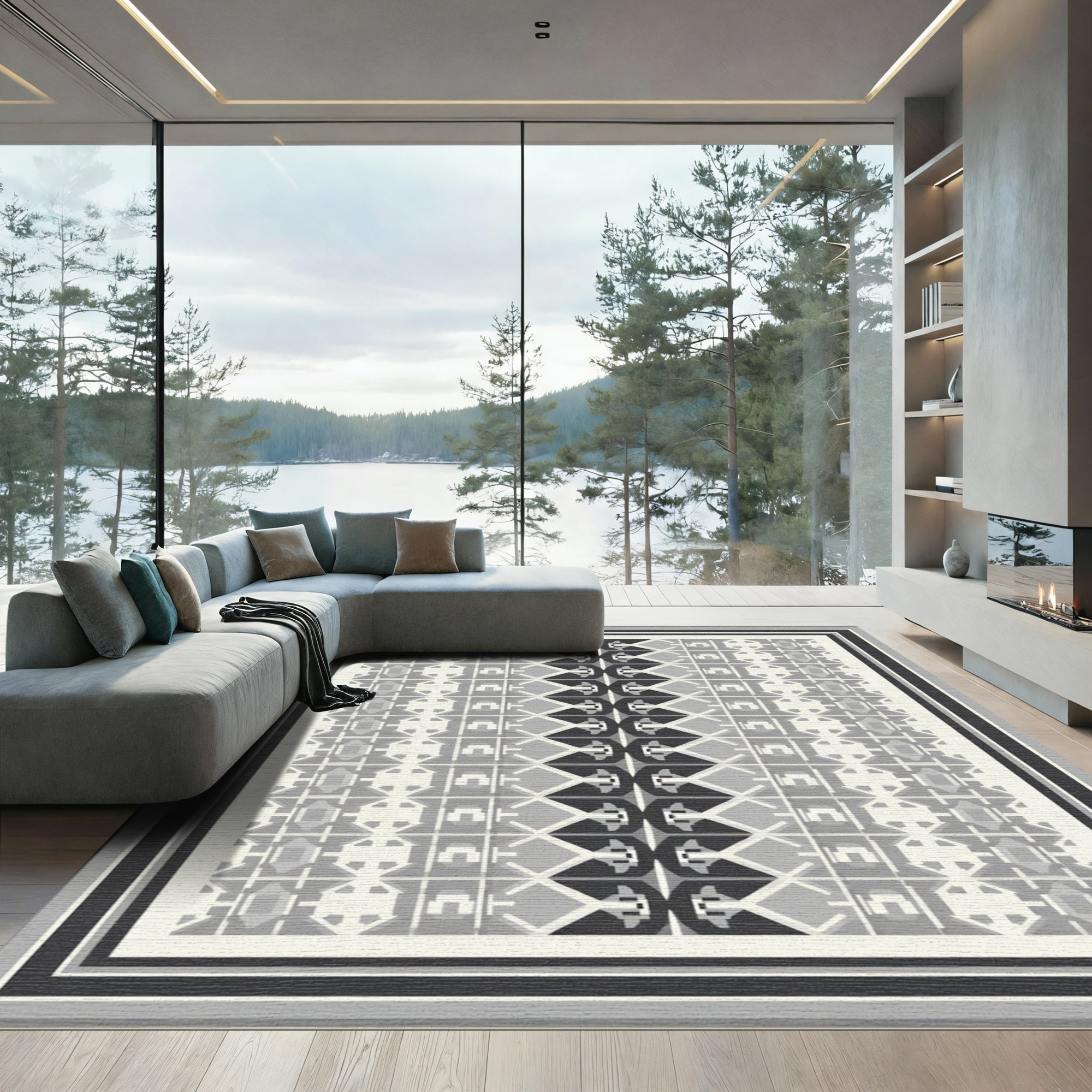 Monochromatic Geometric Bordered Abstract Rug