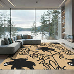 Black Bear Woodland Outline Rug