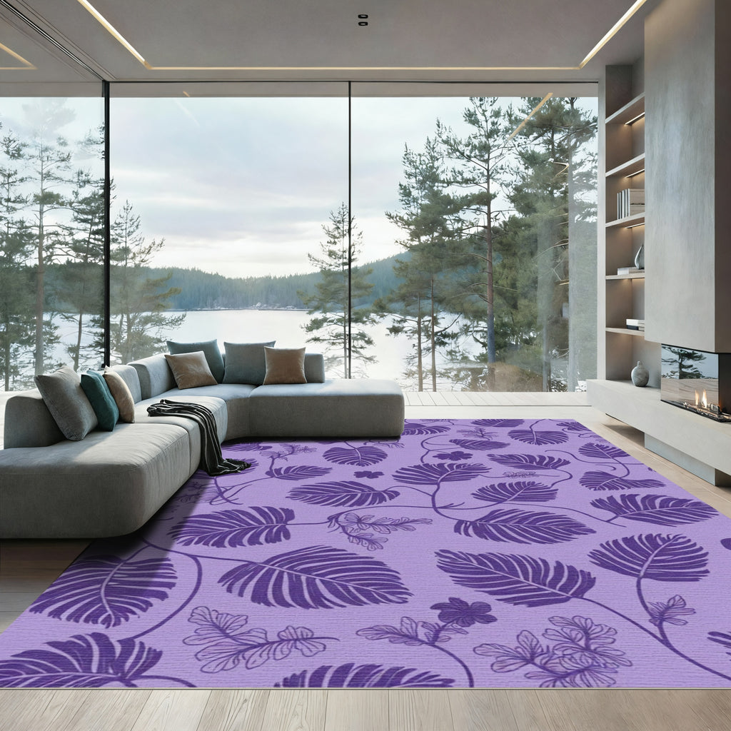 Purple Vine Leaf Whimsical Garden Rug