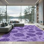 Purple Vine Leaf Whimsical Garden Rug