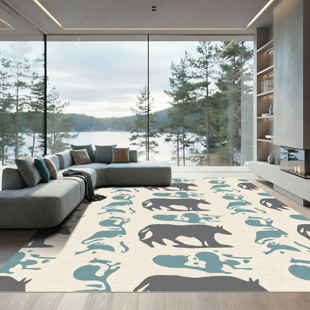Minimalist gray animal abstract Rug