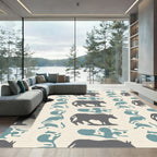 Minimalist gray animal abstract Rug