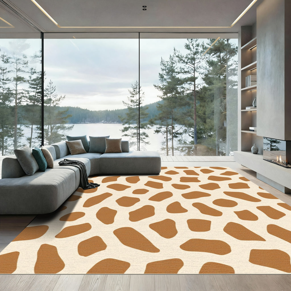 Bold Giraffe Spots Ochre Rug