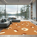 Abstract Leopard Print Tan Rug