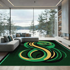 Emerald Gold Serpent Swirl Rug