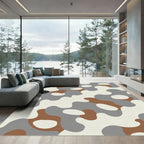 Brown Gray Organic Camouflage Shapes Rug