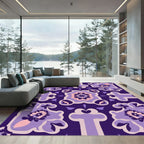 Ornate Amethyst Floral Tile Rug