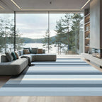 Serene Blue Graduated Stripe Rug