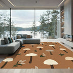 Earthy Mushroom Forest Floor Accents Rug