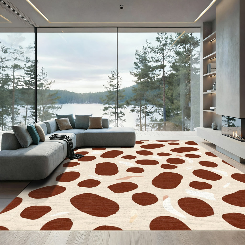 Brown Ochre Organic Dot Rug