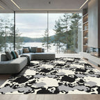 Gray Beige Black Abstract Cloud Rug