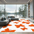 Orange Butterfly Invasion Rug