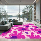 Vibrant Fuchsia Floral Field Rug