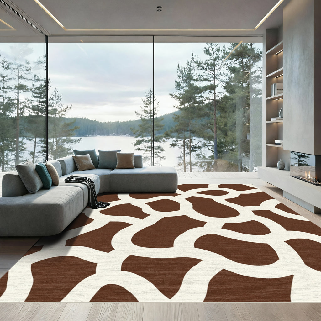 Brown Cream Organic Link Rug