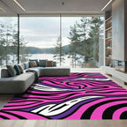Vivid Pink Purple Black Animal Stripes Rug
