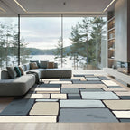 Neutral Tones Stacked Stone Blocks Rug