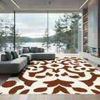 Terracotta Cream Arabesque Scroll Rug