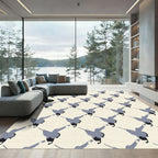 Gray Hummingbird Repeating Abstract Rug