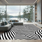 Monochrome Abstract Rippling Stripe Rug