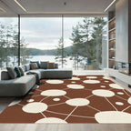 Brown Cream Organic Net Cluster Rug