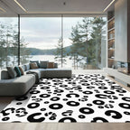 Bold Black Circles Scattered Composition Rug