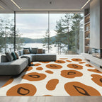 Brown Abstract Organic Spots Rug