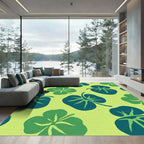 Tropical Green Leaf Meadow Rug
