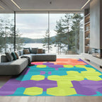 Geometric Hexagonal Cluster Abstract Rug