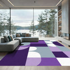 Abstract Purple Geometric Circles Rug