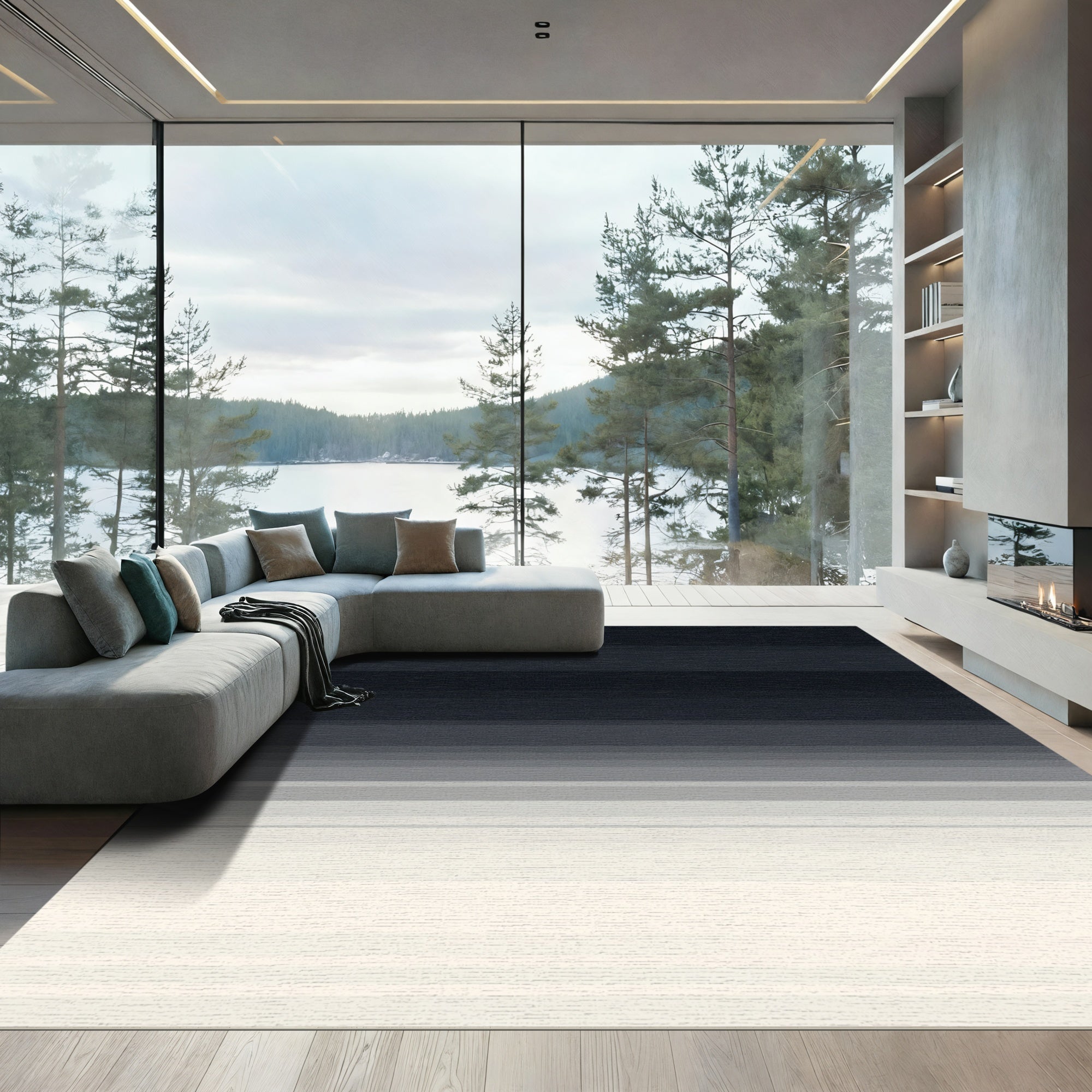 Monochromatic Horizontal Pixel Gradient Rug