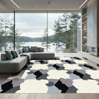 Monochromatic Abstract Profile Collage Rug