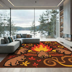 Bear Family Camp Cozy Fire Rug