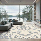 Cream Gray Floral Medallion Arrangement Rug