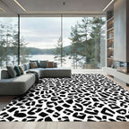Black White Animal Print Spots Rug