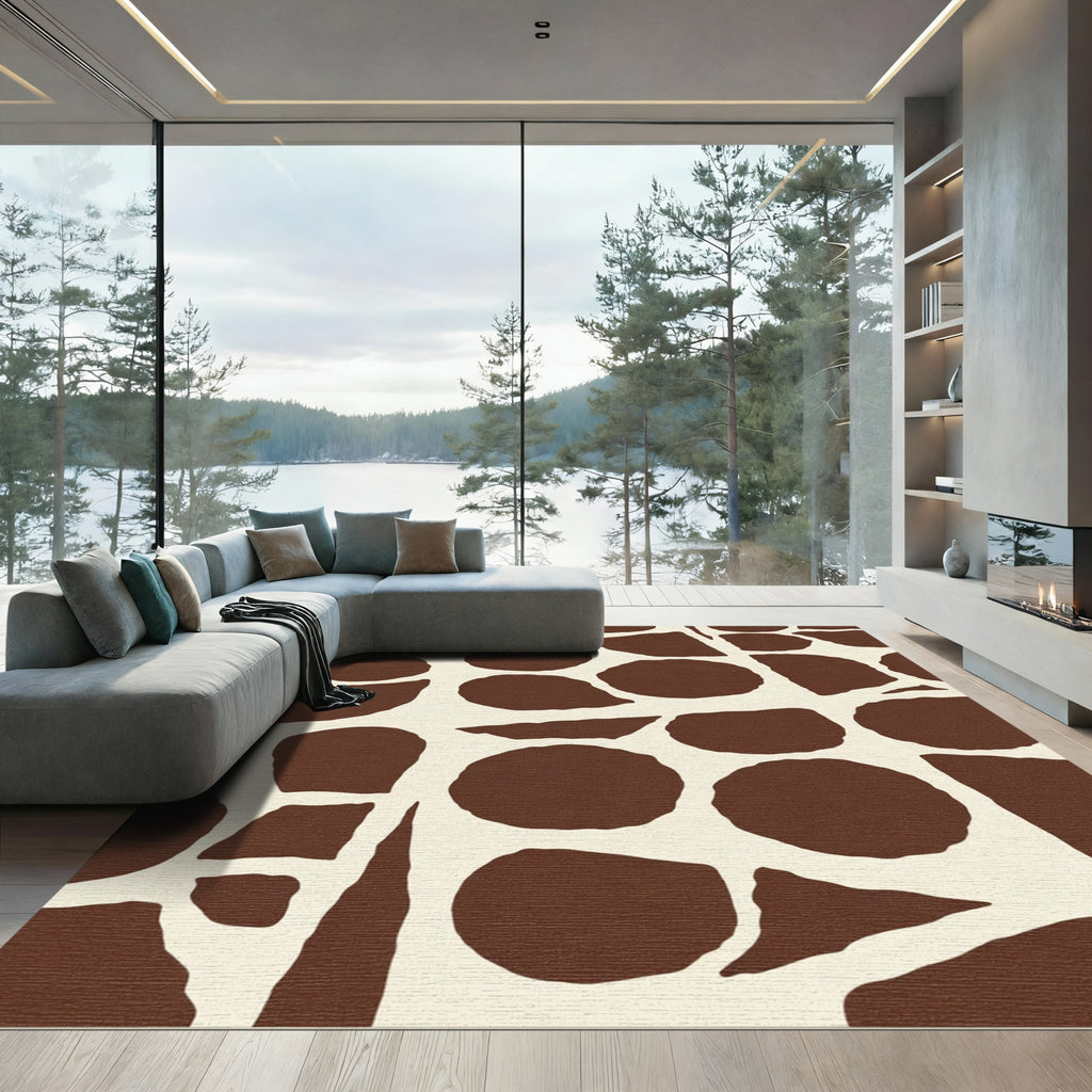 Brown Giraffe Print Spots Rug