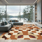 Earthy Tones Abstract Geometric Blend Rug