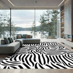 Striking Zebra Curve Lines Rug