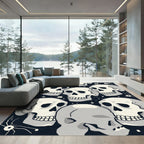 Monochromatic Skull Spider Gathering Rug