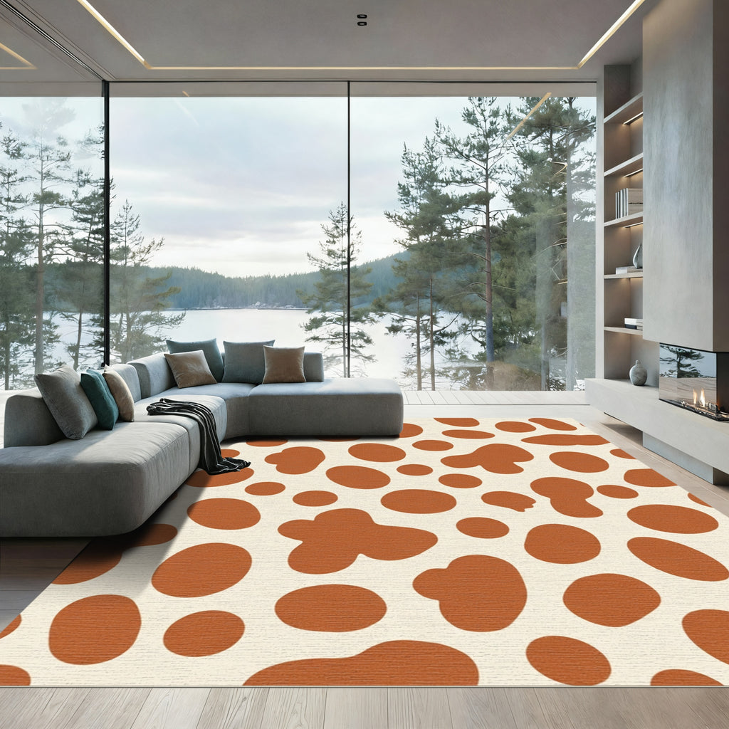 Orange Blob Spots Rug