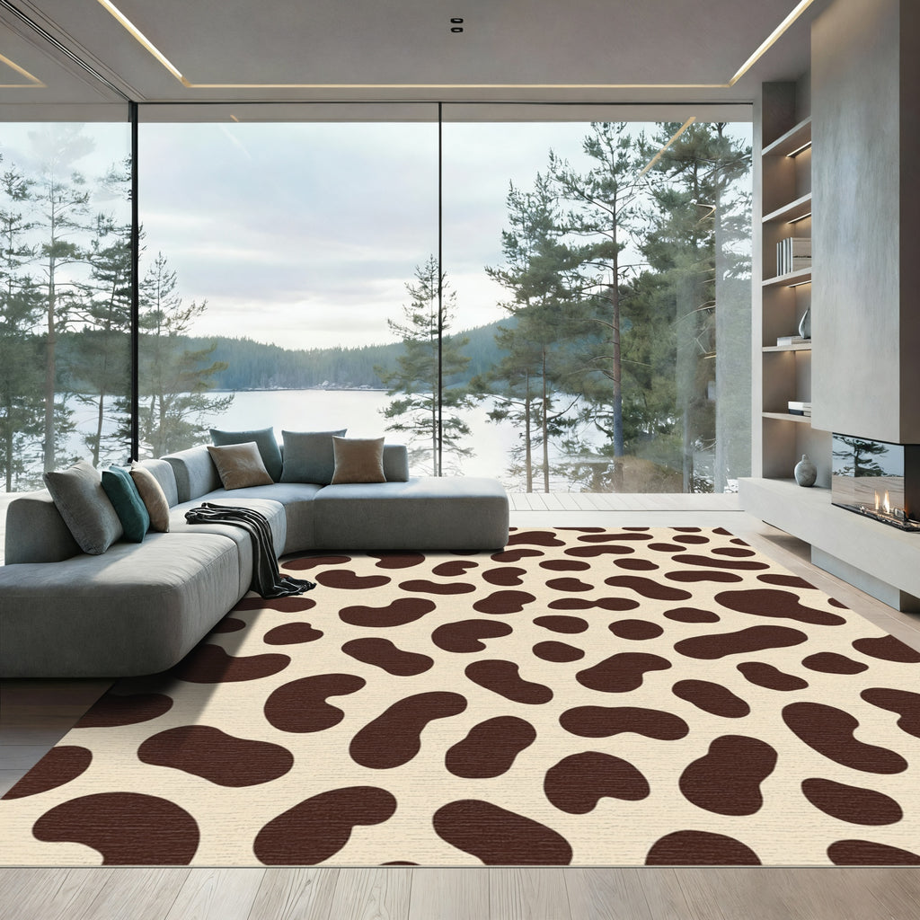 Brown Spotted Cream Spots Rug