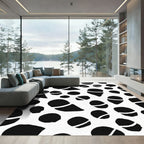 Black White Organic Spots Rug